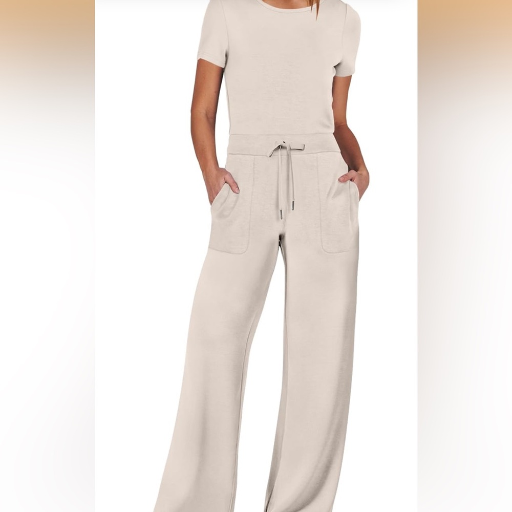 Chic Cream Wide Leg Jumpsuit